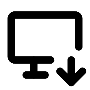 Device Desktop Down Icon from Tabler Line Set