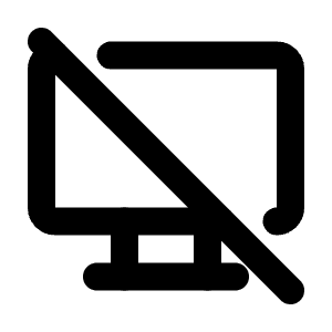 Device Desktop Off Icon from Tabler Line Set