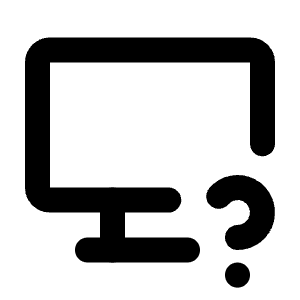 Device Desktop Question Icon from Tabler Line Set