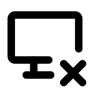 Device Desktop X Icon from Tabler Line Set
