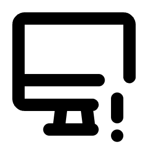 Device Imac Exclamation Icon from Tabler Line Set