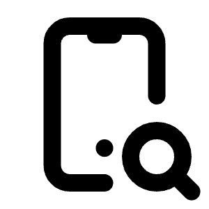 Device Mobile Search Icon from Tabler Line Set