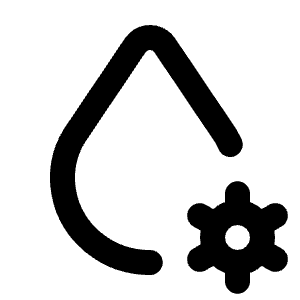 Droplet Cog Icon from Tabler Line Set