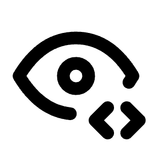 Eye Code Icon from Tabler Line Set