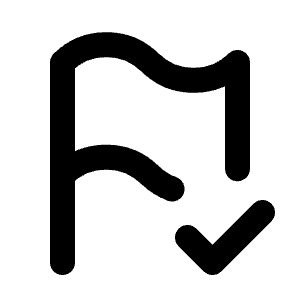 Flag Check Icon from Tabler Line Set
