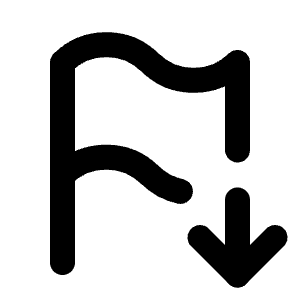 Flag Down Icon from Tabler Line Set