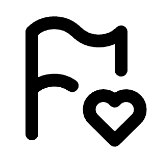 Flag Heart Icon from Tabler Line Set