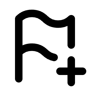 Flag Plus Icon from Tabler Line Set