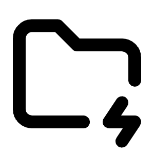 Folder Bolt Icon from Tabler Line Set
