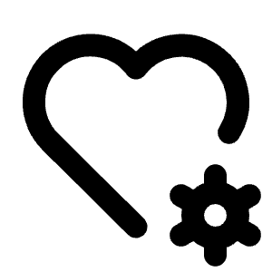 Heart Cog Icon from Tabler Line Set