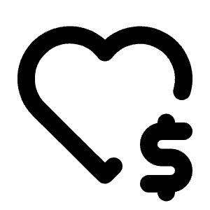 Heart Dollar Icon from Tabler Line Set