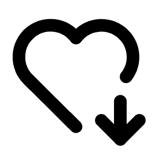 Heart Down Icon from Tabler Line Set