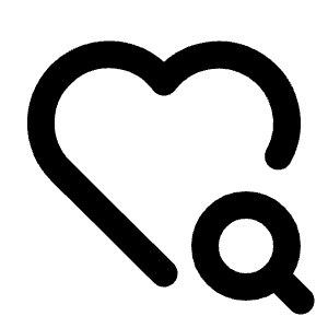 Heart Search Icon from Tabler Line Set