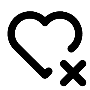 Heart X Icon from Tabler Line Set