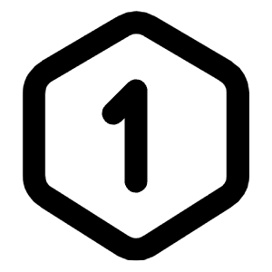 Hexagon Number 1 Icon from Tabler Line Set