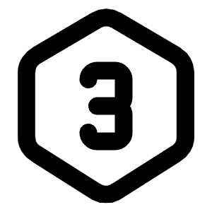 Hexagon Number 3 Icon from Tabler Line Set