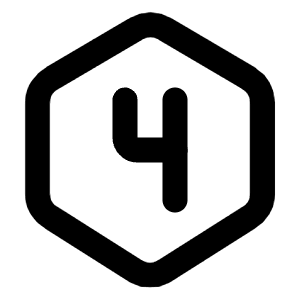 Hexagon Number 4 Icon from Tabler Line Set