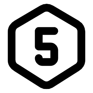 Hexagon Number 5 Icon from Tabler Line Set