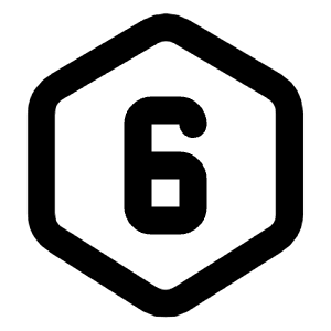 Hexagon Number 6 Icon from Tabler Line Set