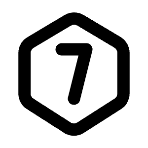 Hexagon Number 7 Icon from Tabler Line Set
