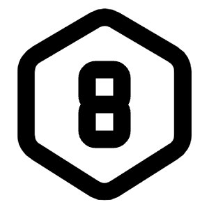 Hexagon Number 8 Icon from Tabler Line Set