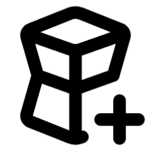 Irregular Polyhedron Plus Icon from Tabler Line Set