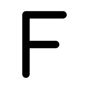 Letter F Icon from Tabler Line Set