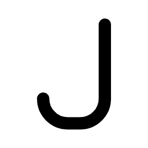 Letter J Icon from Tabler Line Set
