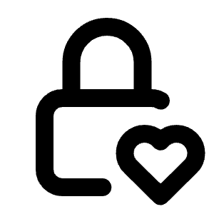 Lock Heart Icon from Tabler Line Set