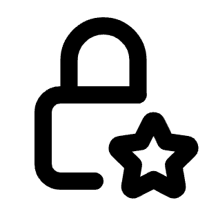 Lock Star Icon from Tabler Line Set