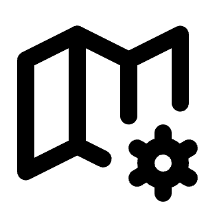 Map Cog Icon from Tabler Line Set