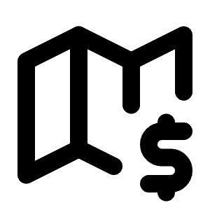 Map Dollar Icon from Tabler Line Set