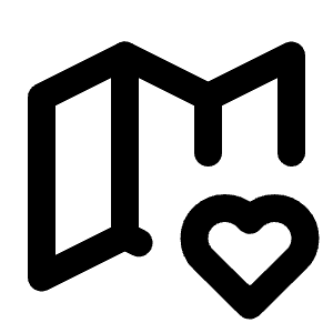 Map Heart Icon from Tabler Line Set