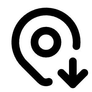 Map Pin Down Icon from Tabler Line Set