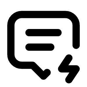 Message 2 Bolt Icon from Tabler Line Set