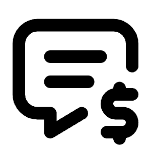 Message Dollar Icon from Tabler Line Set