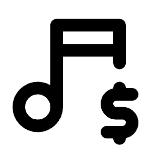 Music Dollar Icon from Tabler Line Set