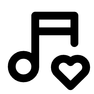 Music Heart Icon from Tabler Line Set