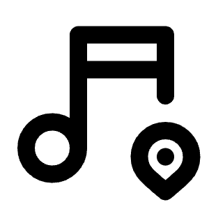 Music Pin Icon from Tabler Line Set