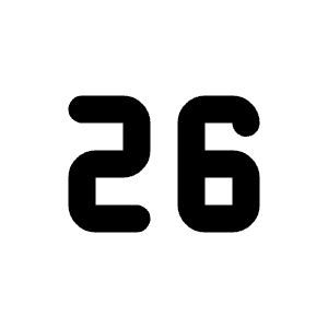 Number 26 Small Icon from Tabler Line Set