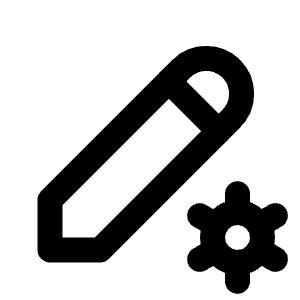 Pencil Cog Icon from Tabler Line Set