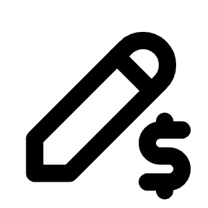 Pencil Dollar Icon from Tabler Line Set