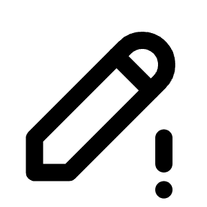 Pencil Exclamation Icon from Tabler Line Set