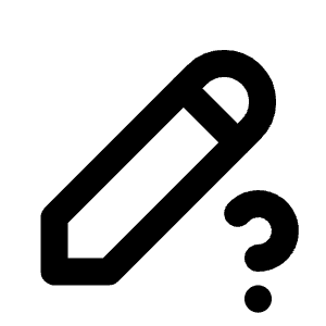 Pencil Question Icon from Tabler Line Set
