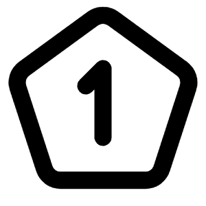 Pentagon Number 1 Icon from Tabler Line Set