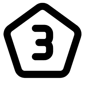 Pentagon Number 3 Icon from Tabler Line Set