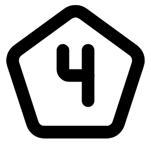 Pentagon Number 4 Icon from Tabler Line Set
