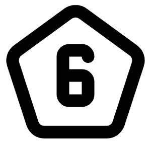 Pentagon Number 6 Icon from Tabler Line Set