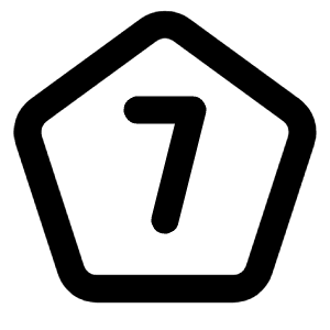 Pentagon Number 7 Icon from Tabler Line Set