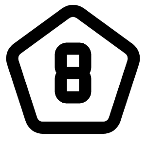 Pentagon Number 8 Icon from Tabler Line Set